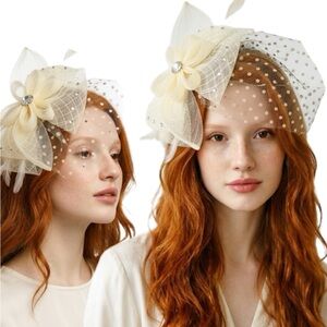 Ivory Women's Fascinator Veil Headpiece